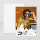 Grunge | Photo N'Importe Quel Âge Carte Anniversai (Devant / Derrière)