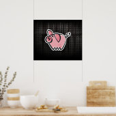 Grunge Pig Poster (Keuken)