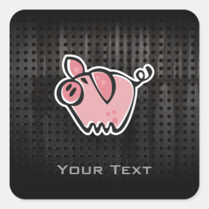 Grunge Pig Vierkante Sticker