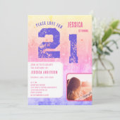 Grunge Pink Photo Anniversaire Invitation (Debout devant)