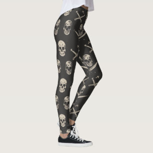 Grunge Pirate Skulls Patroon Leggings
