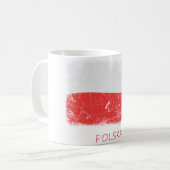 Grunge Poland Flag Koffiemok (Voorkant links)