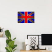 Grunge pop kunst Verenigd Koninkrijk vlag poster (Thuiskantoor)