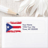 Grunge Puerto Rico Flag Etiket (Insitu)