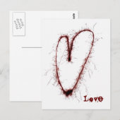 Grunge Punk Love Heart Carte Postale (Devant / Derrière)