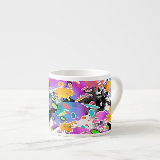 GRUNGE PUNK SPLATTER ESPRESSO KOP (Voorkant rechts)