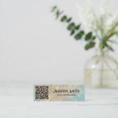 Grunge QR-code Mini Visitekaartje (Staand voorkant)