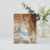 Grunge Rabbit Merry-Go-Round Feestdagenkaart (Staand voorkant)