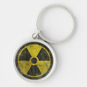 Grunge Radioactive Symbool Sleutelhanger