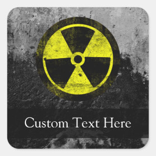 Grunge Radioactive Symbool Vierkante Sticker