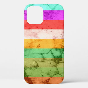 Grunge regenboogstrepen wandgrafische Hoesje-Mate iPhone 12 Pro Hoesje