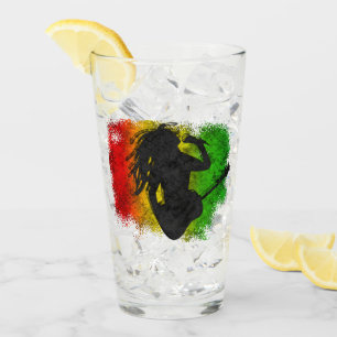 Grunge Reggae Muziek Rasta Rastaman Gitaar spelen Glas