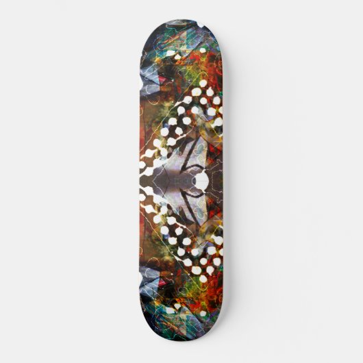  Grunge Retro Abstract MultiColored Skateboard (Voorkant)