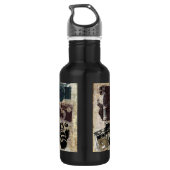 Grunge Retro Camera's Patroon Waterfles (Achterkant)