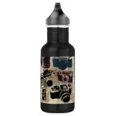 Grunge Retro Camera's Patroon Waterfles (Rechts)