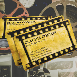 Grunge Retro Cool Oude Film Maker Visitekaartje