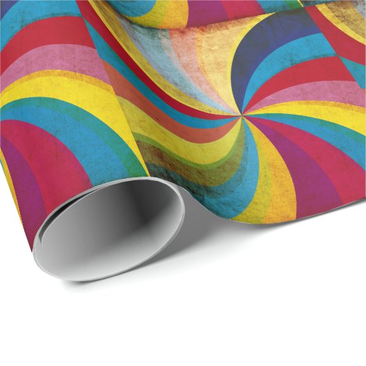 Grunge retro papier, kleurrijke wervelachtergrond. cadeaupapier (Rol Hoek)