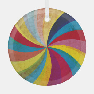 Grunge retro papier, kleurrijke wervelachtergrond. glas ornament