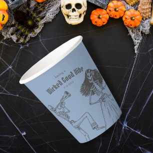 Grunge Retro Zwart Halloween Feest Papieren Bekers