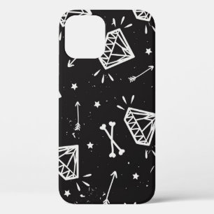 Grunge rock: diamanten, botten. iPhone 12 hoesje