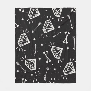 Grunge rock: diamanten, botten. fleece deken