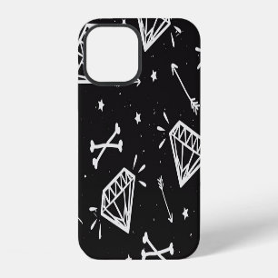 Grunge rock: diamanten, botten. iPhone 12 hoesje
