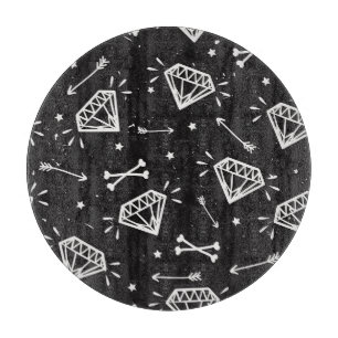 Grunge rock: diamanten, botten. snijplank