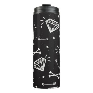 Grunge rock: diamanten, botten. thermosbeker