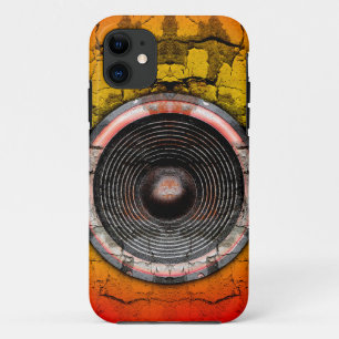 Grunge rode en oranje muziekluidspreker iPhone 11 hoesje