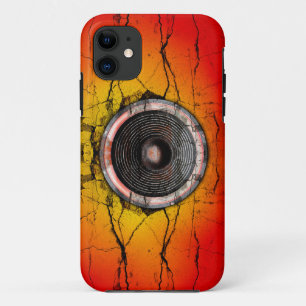 Grunge rode en oranje muziekluidspreker iPhone 11 hoesje
