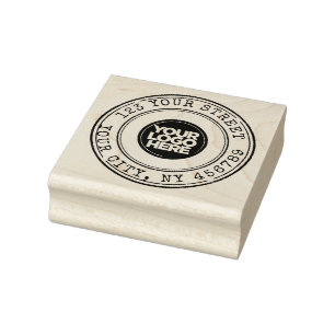 Grunge ronde Logo retouradres Inktkussen + Rubberstempel