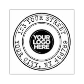 Grunge ronde Logo retouradres Inktkussen + Rubberstempel (Afrduk)