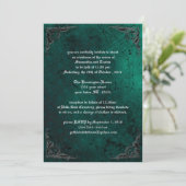 Grunge Roos Damask Gothic Invitation Kaart (Staand voorkant)