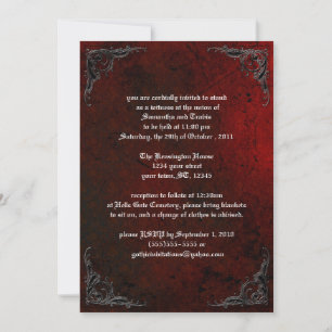 Grunge Rose Damask Gothique Invitation