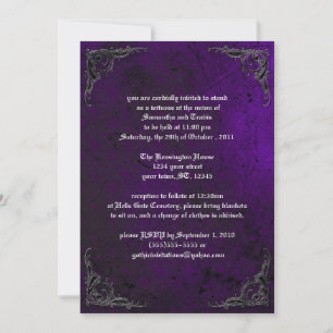 Grunge Rose Damask Gothique Invitation