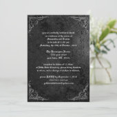 Grunge Rose Damask Gothique Invitation (Debout devant)