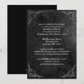 Grunge Rose Damask Gothique Invitation (Devant / Derrière)