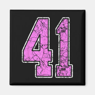 Grunge Roze En Roze Nummer 41 Jersey Speler Unifo Magneet
