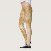** Grunge Roze Gouden Glitter Distressed Golden Leggings (Links)