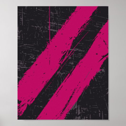 Grunge roze penseelstreek Abstract ontwerp Poster (Voorkant)