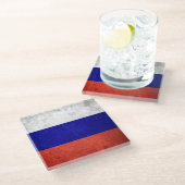Grunge Russische vlag Glazen Onderzetter (Schuin)