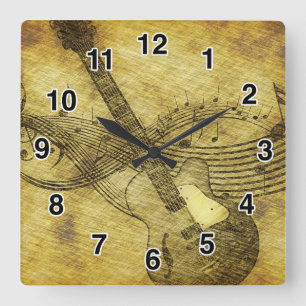 Grunge Rustic Guitare Horloge