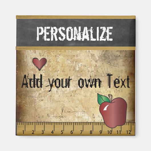 Grunge  rustiek leraar ontwerp magneet (Voorkant)