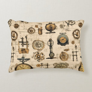 Grunge rustieke Steampunk klok (13) Accent Kussen
