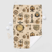 Grunge rustieke Steampunk klok (13) Golfhanddoek (Insitu)