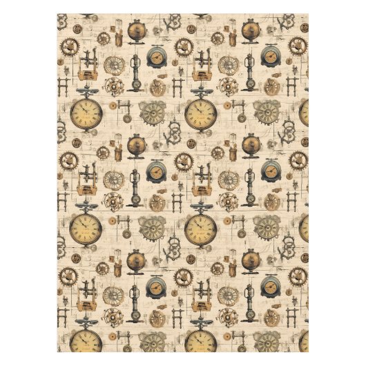 Grunge rustieke Steampunk klok (13) Tafelkleed (Voorkant)