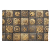 Grunge rustieke Steampunk klok (15) Kussensloop (Achterkant-Links)