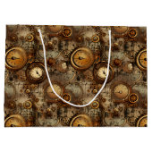 Grunge Rustieke Steampunk Klok (3) Groot Cadeauzakje (Achterkant)