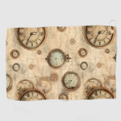 Grunge rustieke Steampunk klok (6) Golfhanddoek (Horizontaal)
