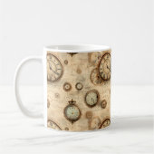 Grunge rustieke Steampunk klok (6) Koffiemok (Links)